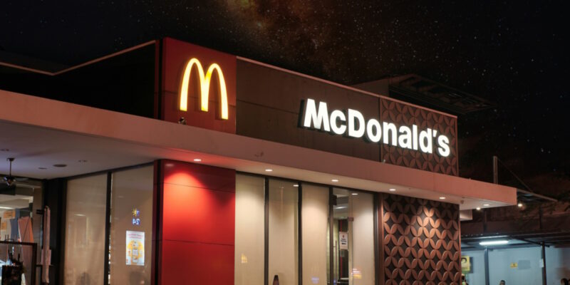 McDonald's store front at night